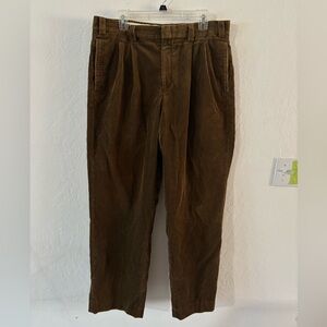 LL Bean Pants Mens 36”x31.5” Brown Straight Corduroy‎ Standard Fit Flat Front